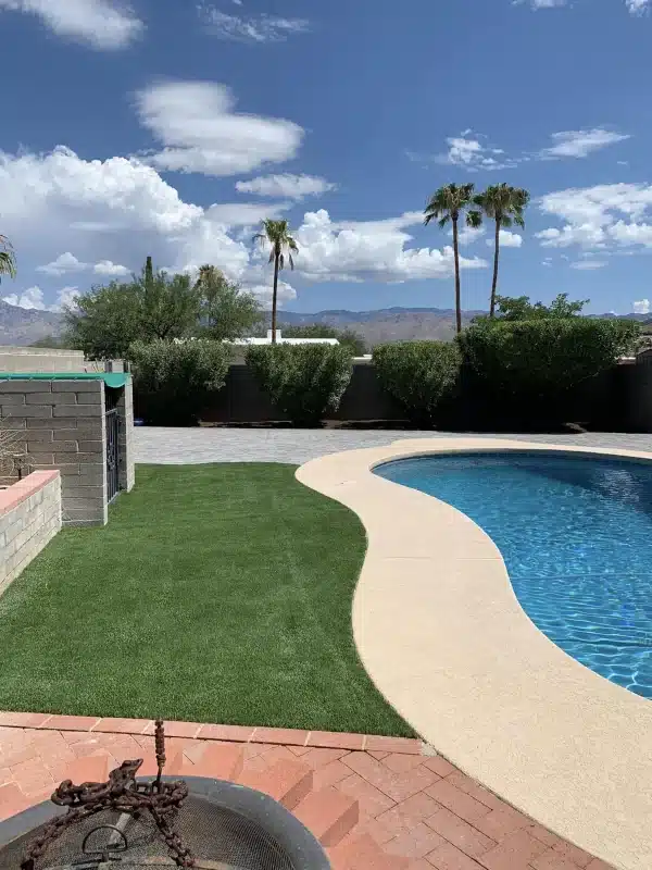 yard maintenance with pool